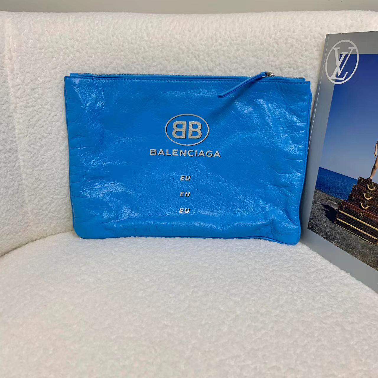 99新 Balenciaga/巴黎世家 壹臻/蓝色手拿包 33762723