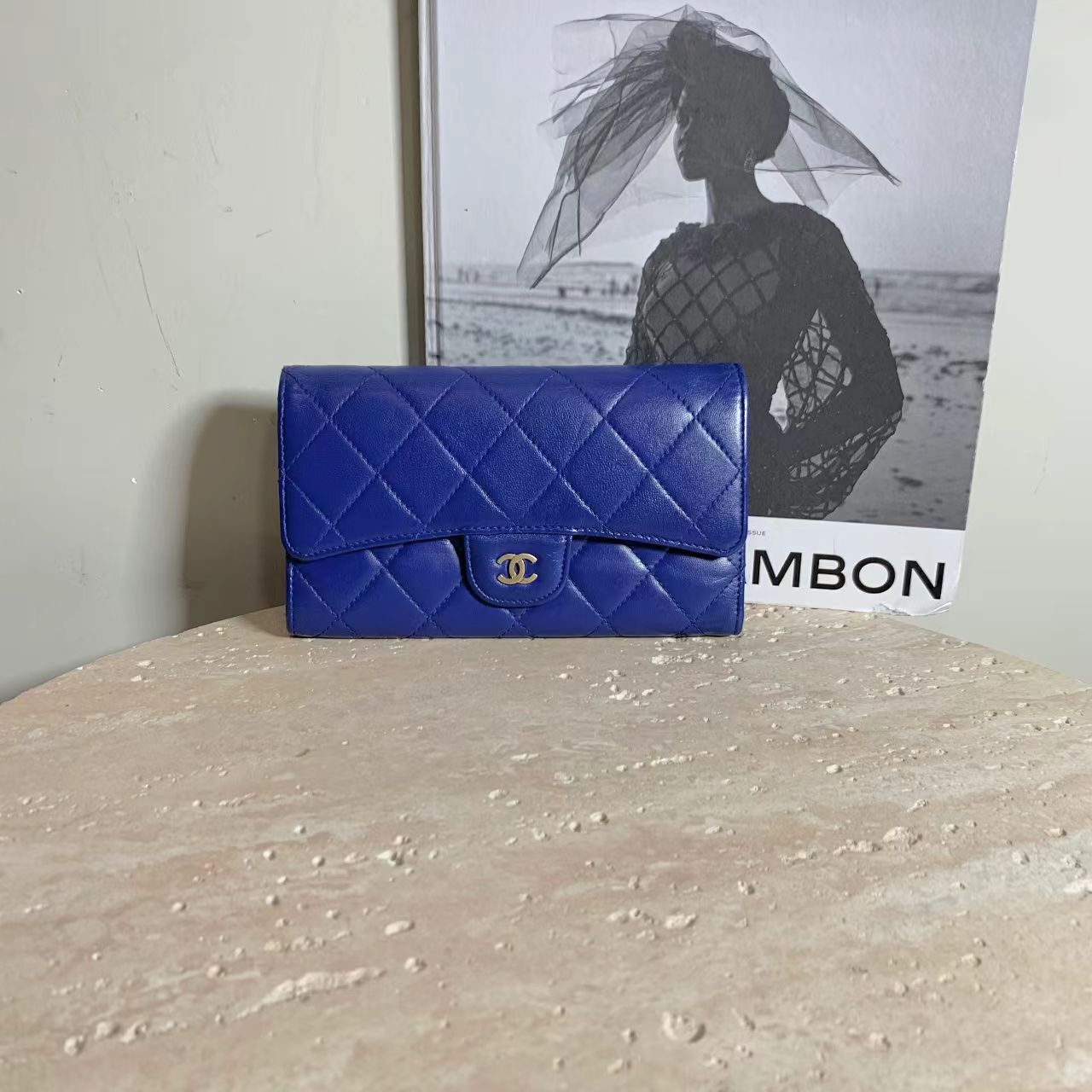 95新 Chanel/香奈儿 su壹臻/17开 深蓝色 长款钱包 /80830193