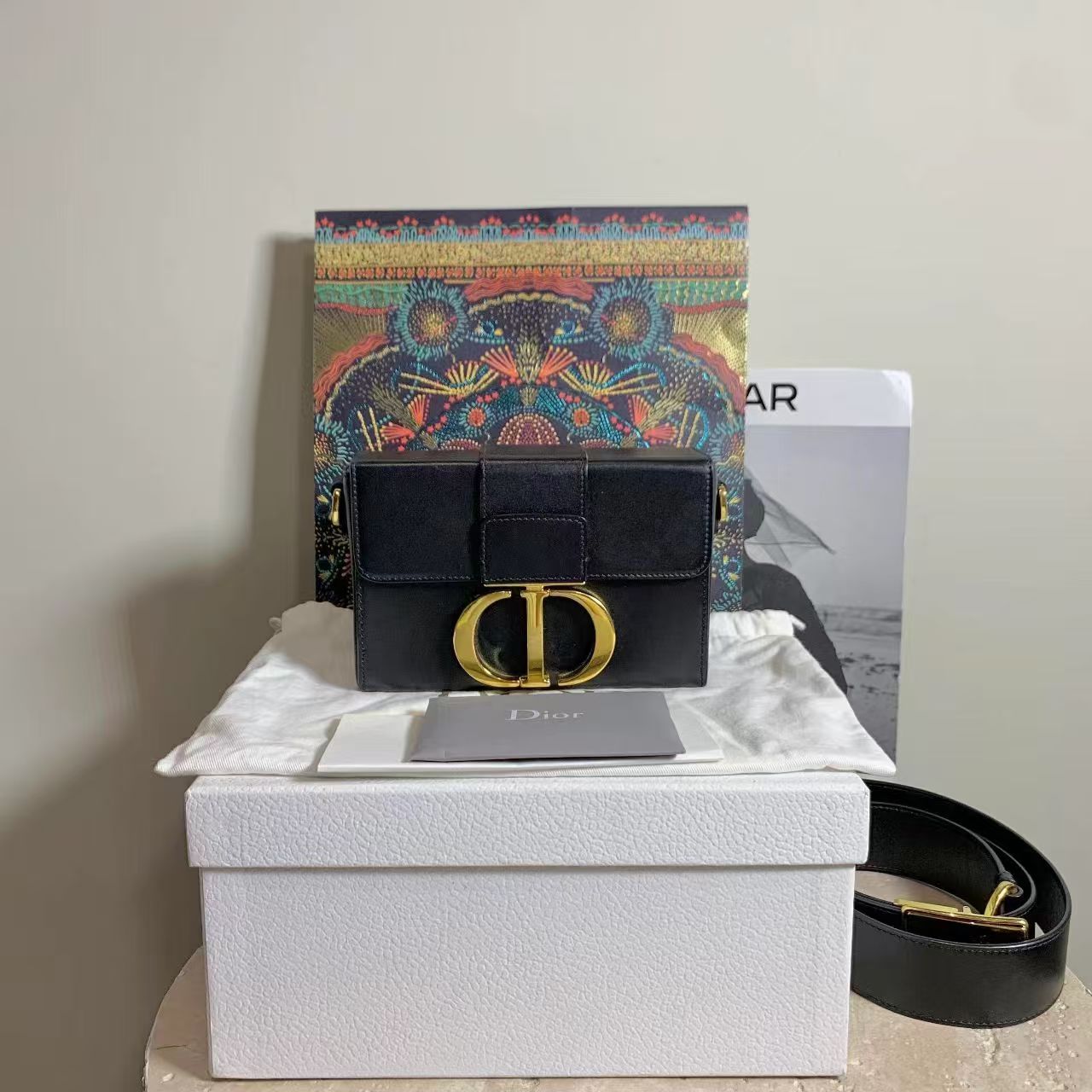 95新 DIOR/迪奥 壹臻/黑金蒙田box 单肩包/36196285
