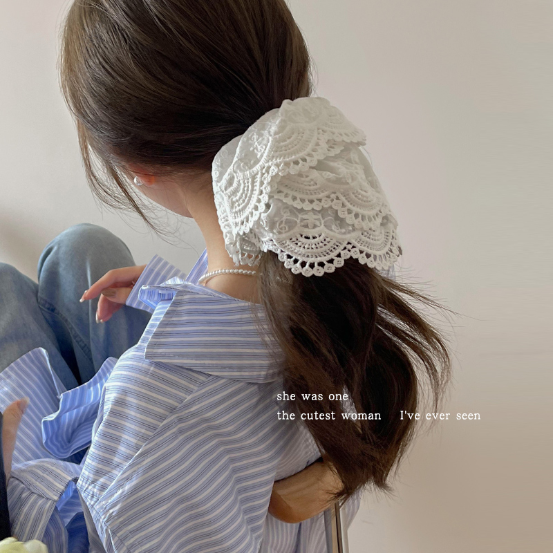 温柔白月光大肠发圈蕾丝花边发绳女韩式气质简约头饰马尾简约头绳