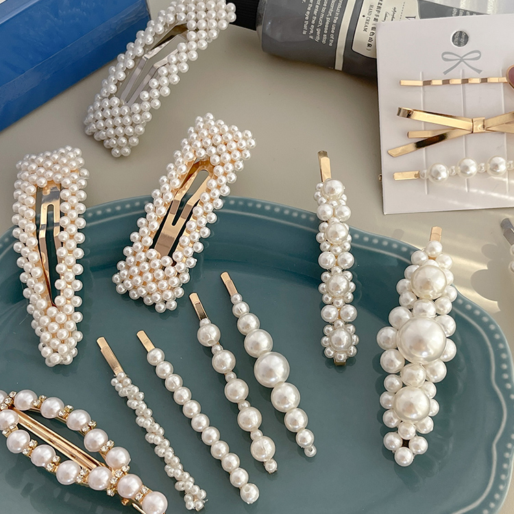 高级感人造珍珠发夹刘海前额碎发边夹bb夹网红一字夹发卡夹子头饰