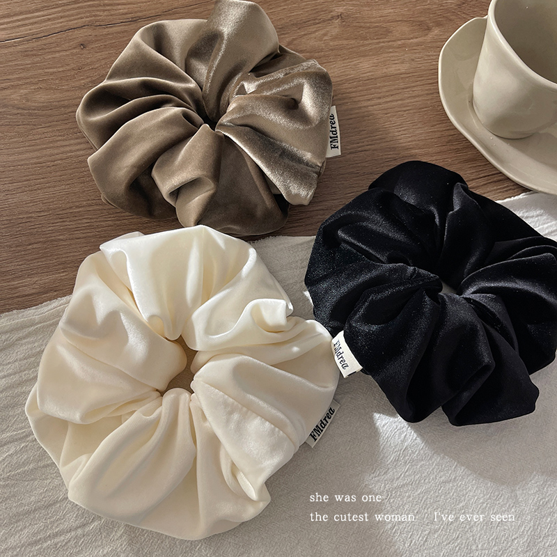 复古法式纯色丝绒大肠发圈女高级感扎马尾发绳气质橡皮筋头绳发饰
