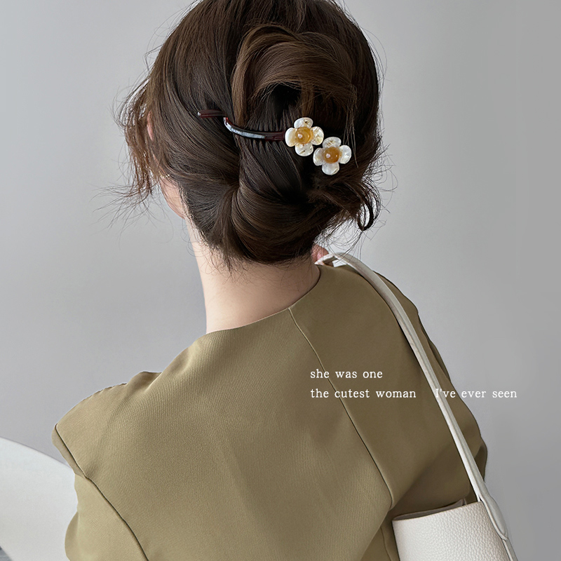 花朵扭扭夹发卡夹子后脑勺盘发神器女款2025新款头饰发夹头发抓夹