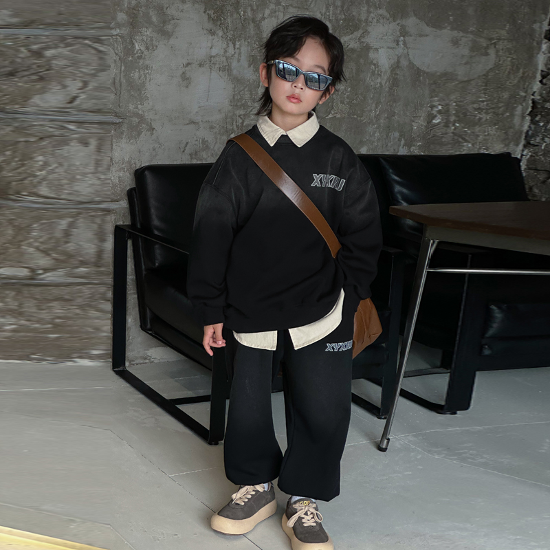 男童套装儿童运动休闲两件套2023秋装中大童X6027