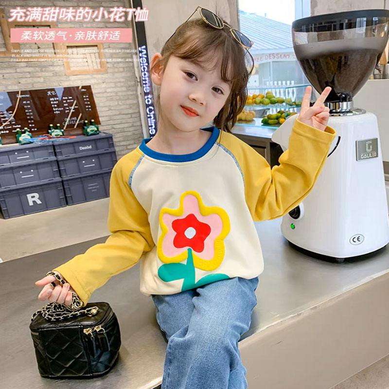 【新品】2023秋季款亲子装2023韩版儿童休闲宽松版小花卫衣舒适柔软