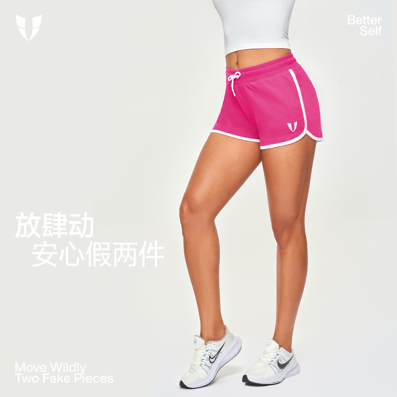D运动短裤三分女外穿健身跑步马拉松抽绳健身服夏女款F2412D598