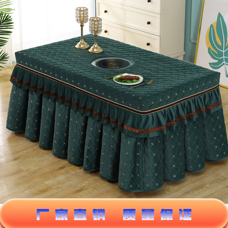 新款加厚双面绒电炉罩烤火罩长方形开孔式烤火桌子罩套冬季取暖罩