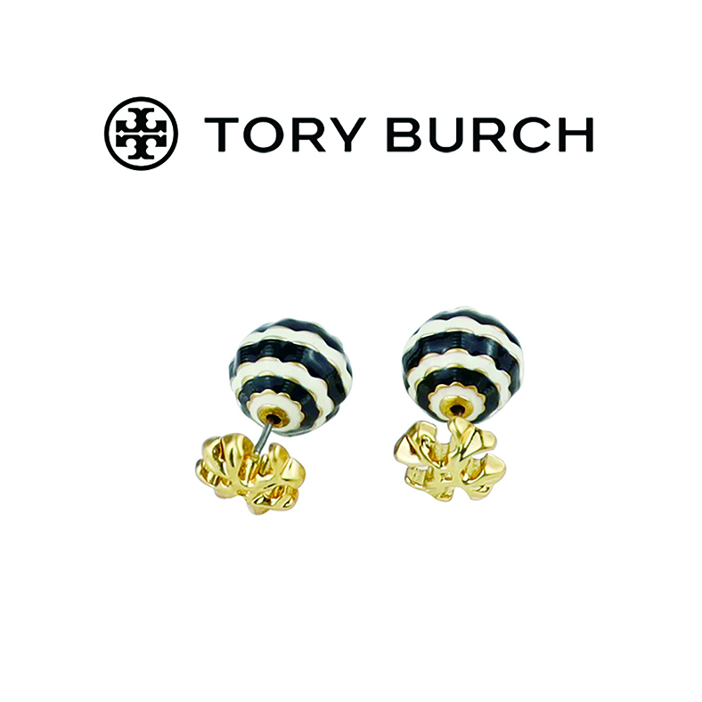 ToryBurch汤丽柏琦J小香风黑白气质后缀耳钉