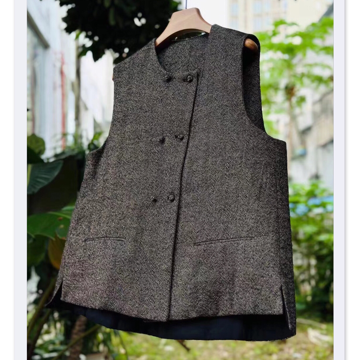 薄棉马甲宽松中国风百搭秋冬马夹羊毛