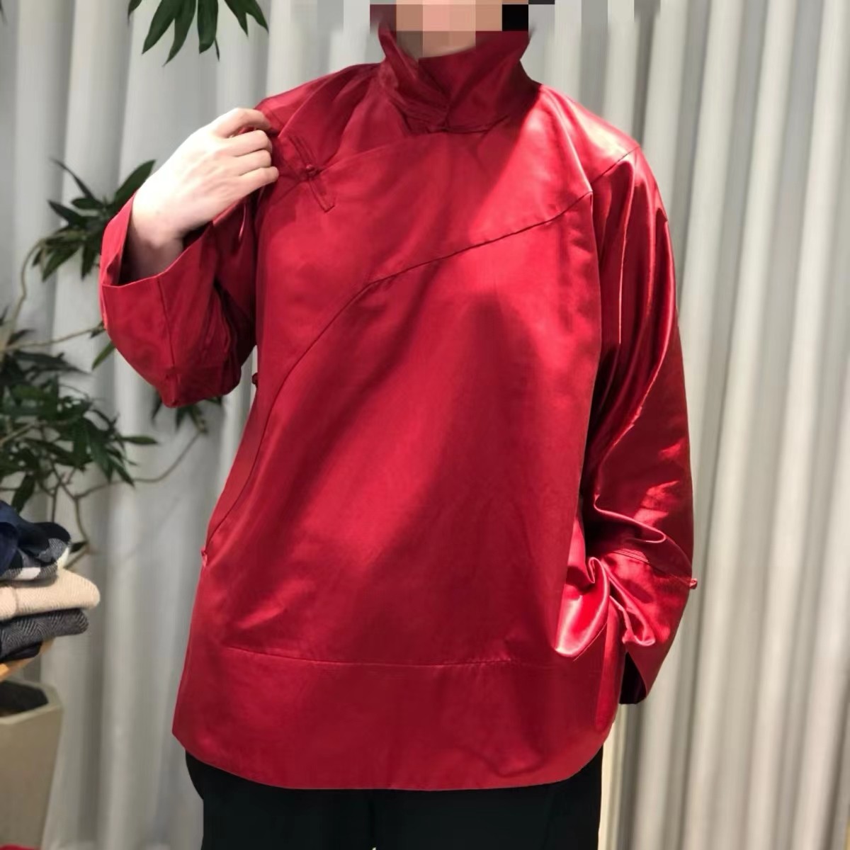 中式衬衫立领上衣中国风时尚