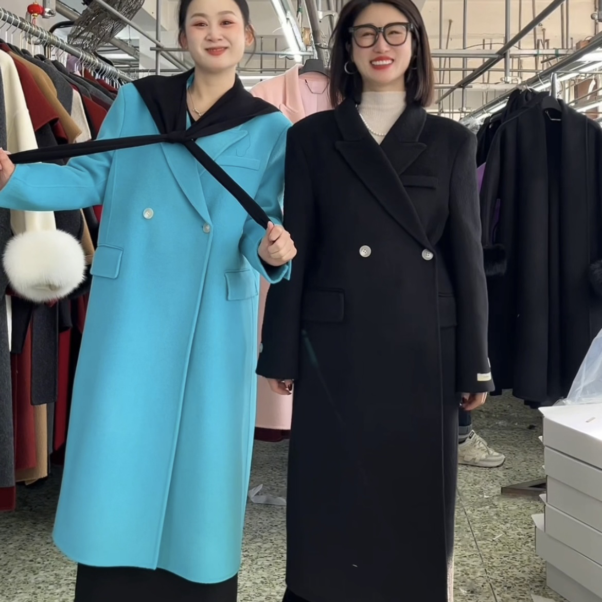 Max-错位沙漏型双面羊毛外套秋冬新款毛呢女士百搭时尚网红气质