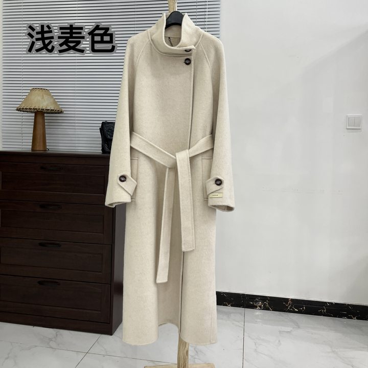 Max Jucy沙特贵族羊绒大衣气质时尚百搭女士秋冬黑色羊绒长款110