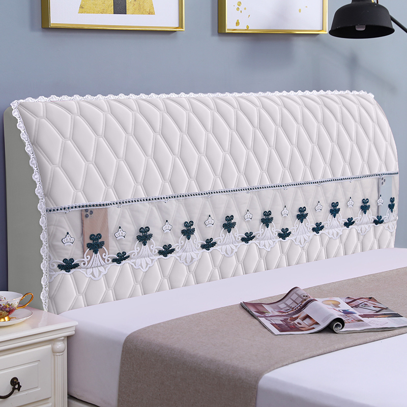 2022新款加厚床头罩套全包防撞软包欧式皮床木床头盖布套简约纯色