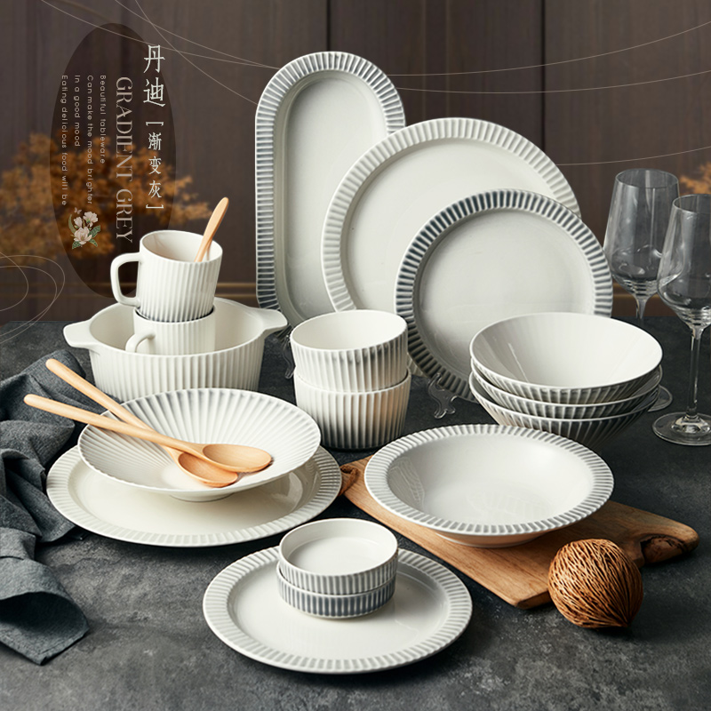 即物【48件+3件】碗盘餐具套装一套碗筷餐具餐具全套高颜值餐具