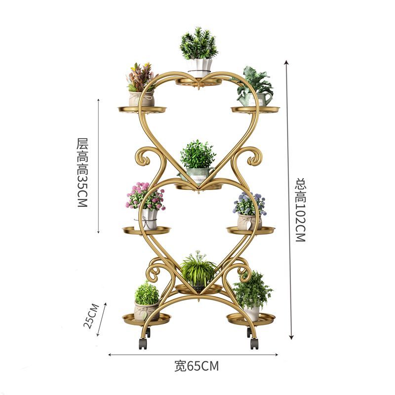 欧式阳台花架 铁艺 多层客厅室内地面绿萝花盆架植物架多肉花架子