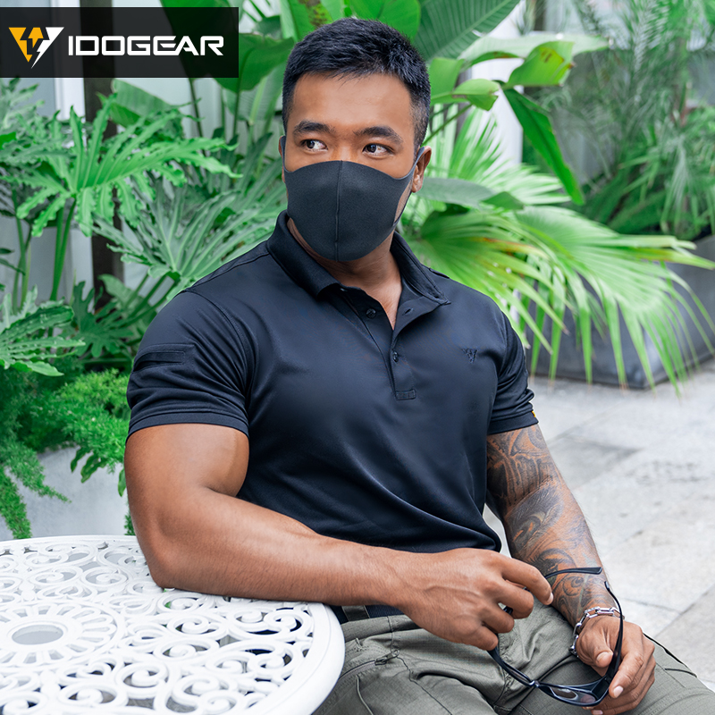 小钢蝎IDOGEAR 夏季休闲运动短袖战术体能训练t恤 透气polo衬衫