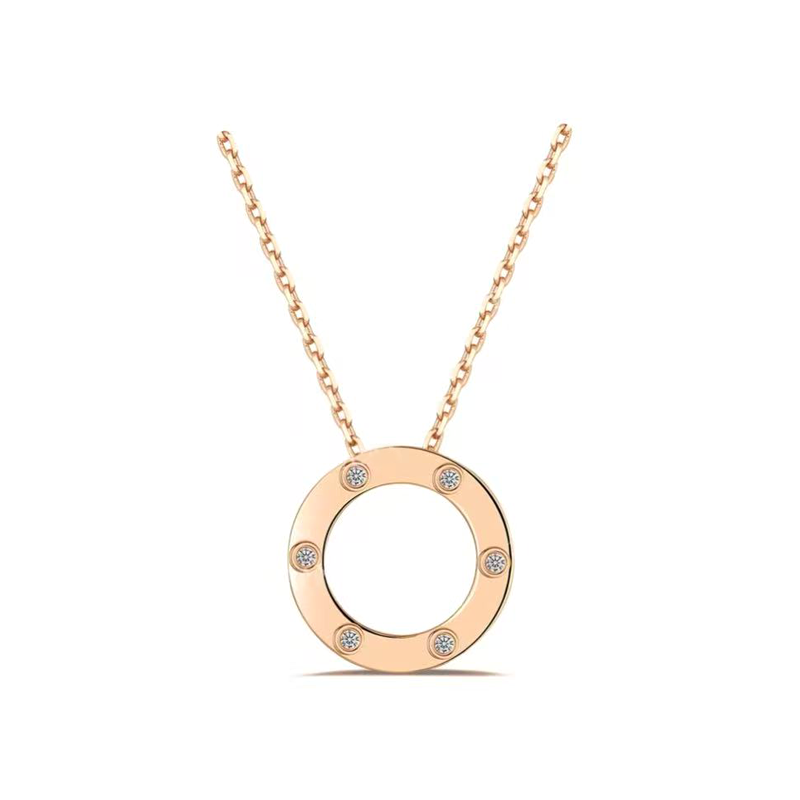 FXM/梓珊 合金项链 洁哥 圆饼六钉项链  ZH-B413