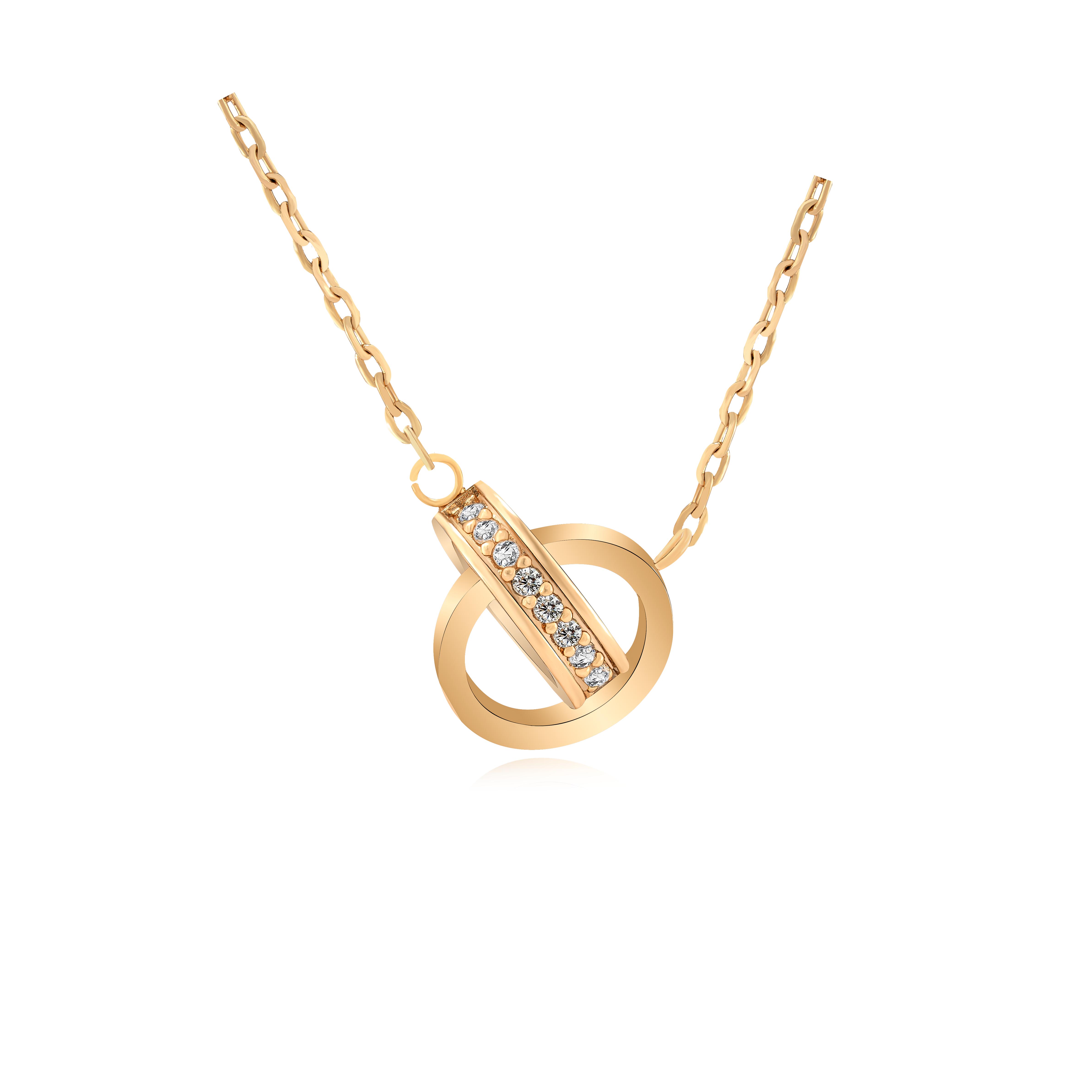 合金项链 洁哥 FXM/梓珊 经典椭圆双环项链  ZH-B278