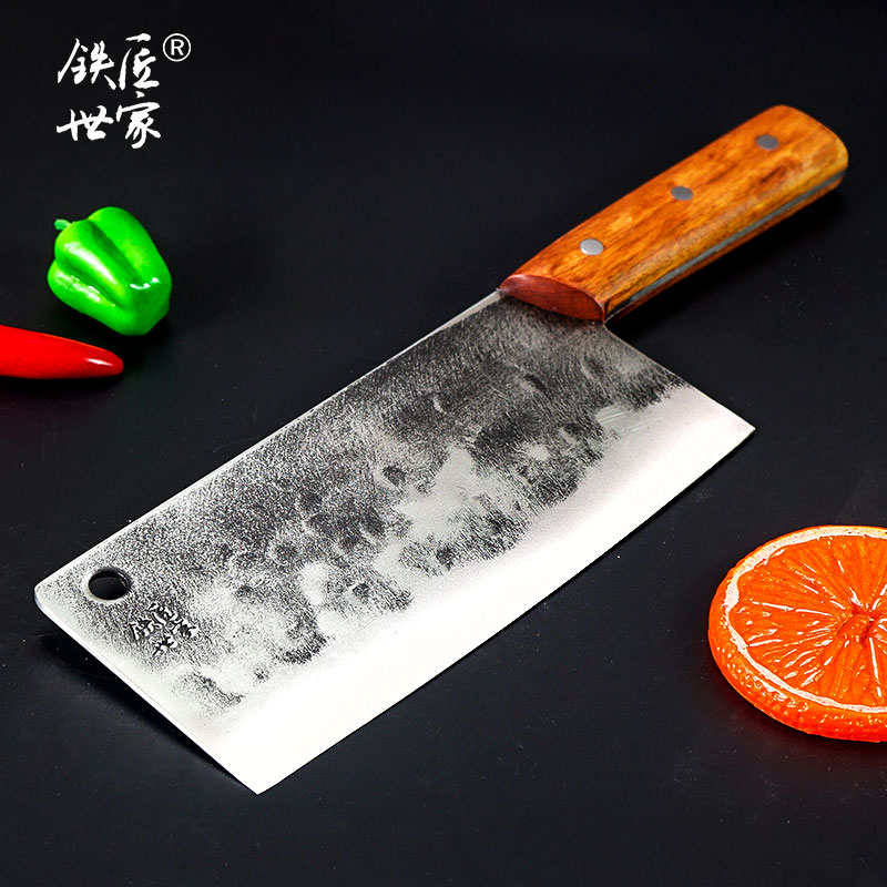 铁匠世家汉昆款 切刀可切片切丝 手工菜刀 不可斩骨家用刀