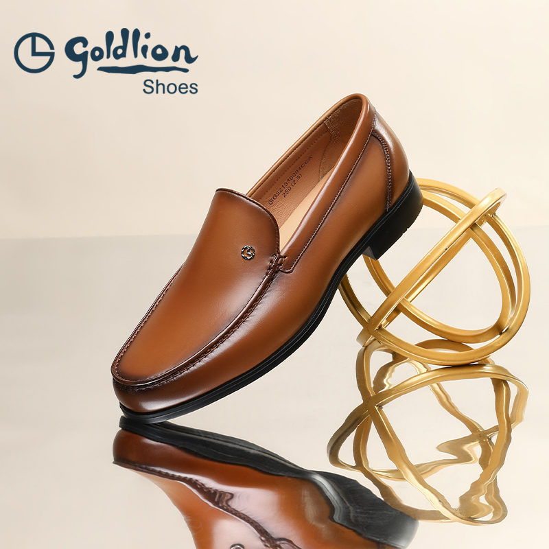 金利来男鞋高端夏季男鞋百搭真皮正装超舒适软底轻便一脚蹬乐福鞋