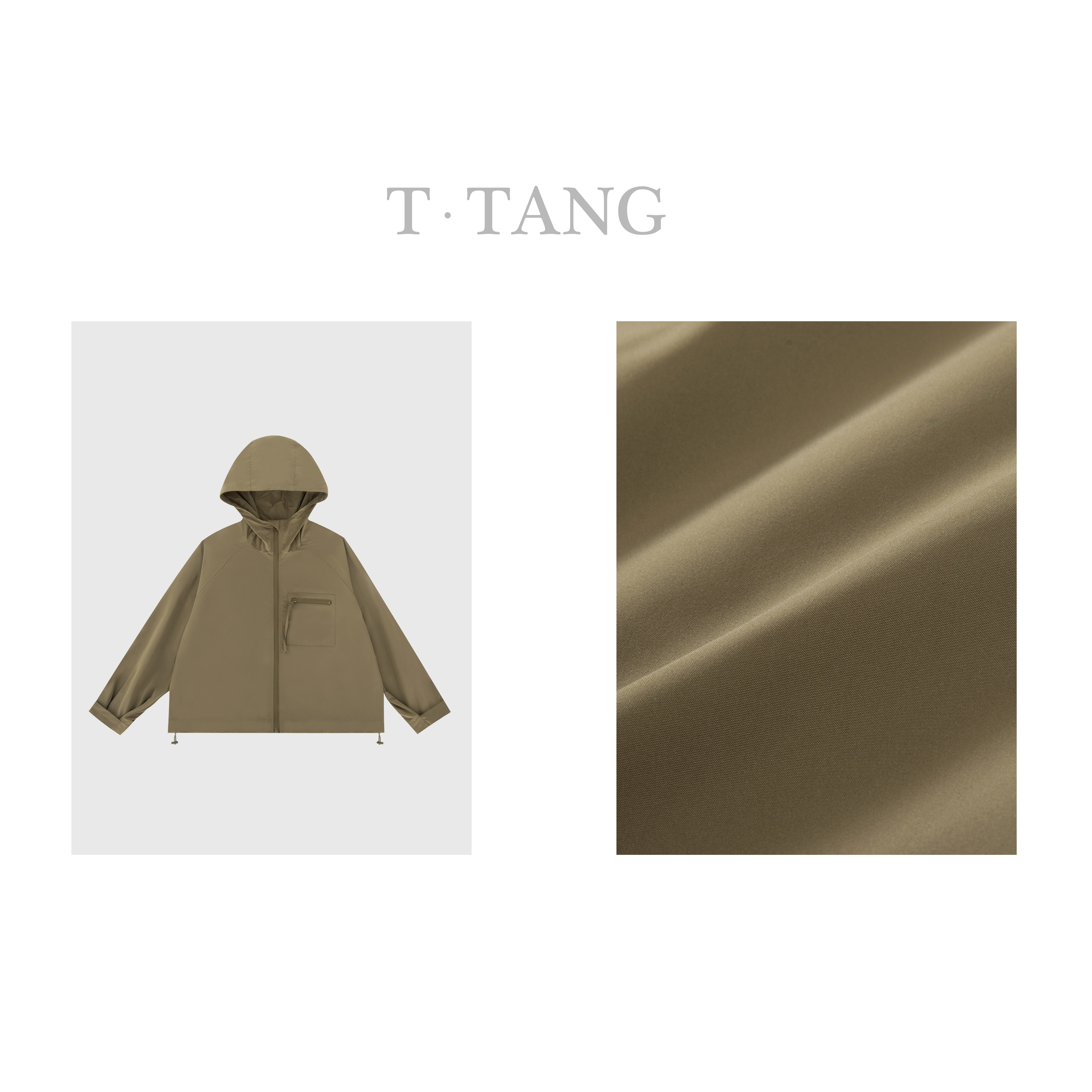 FL春季记忆色织（三防面料）宽松休闲户外口袋拉链风衣【6175】