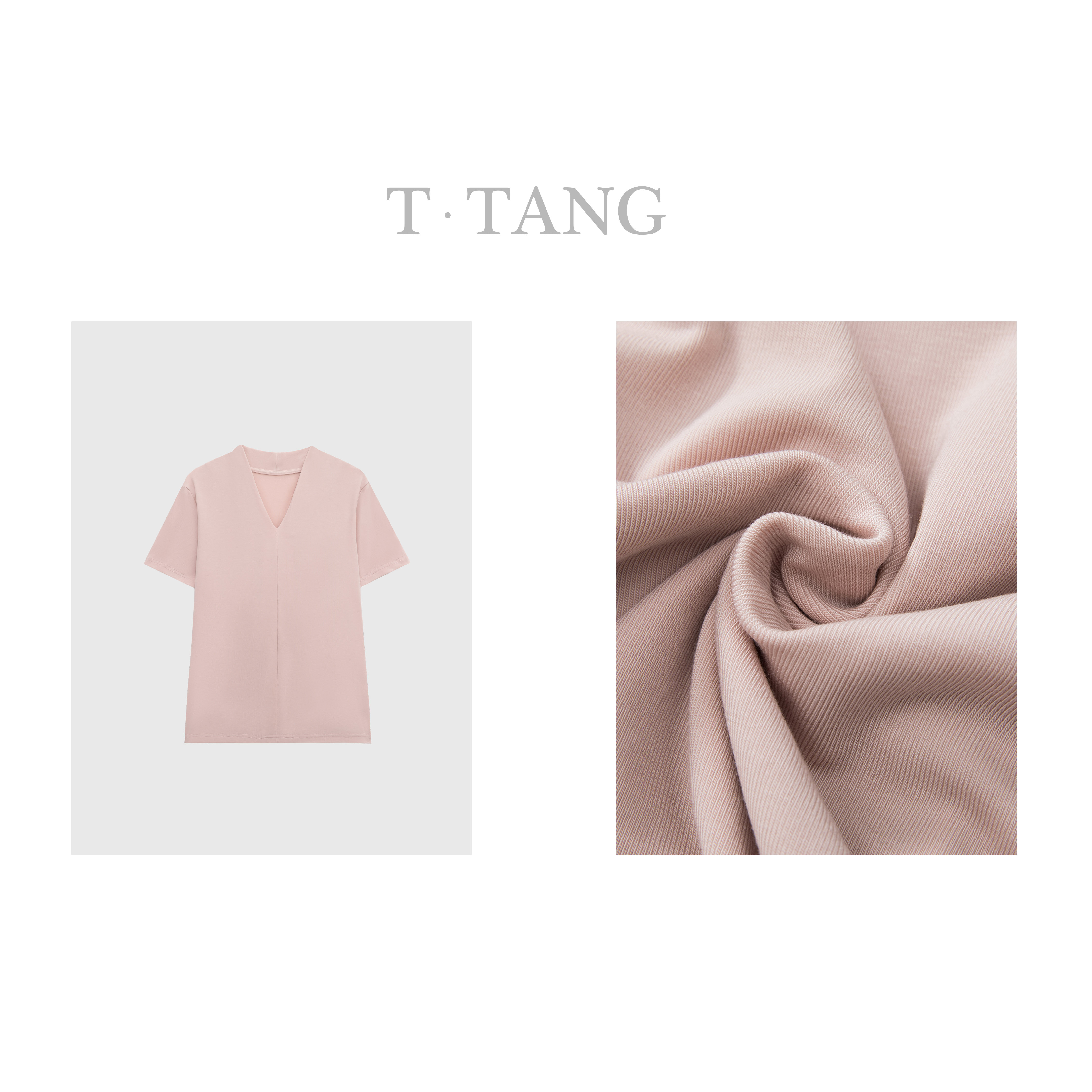 FL夏季莱赛尔天然绿色纤维薄款休闲宽松时尚V领半袖上衣【6268】