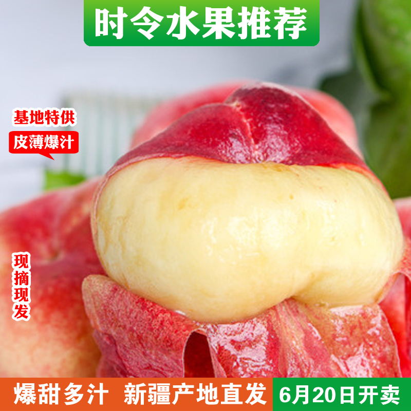 新疆原产地143团9连大蟠桃当季新鲜采摘包甜多汁5斤整箱包邮