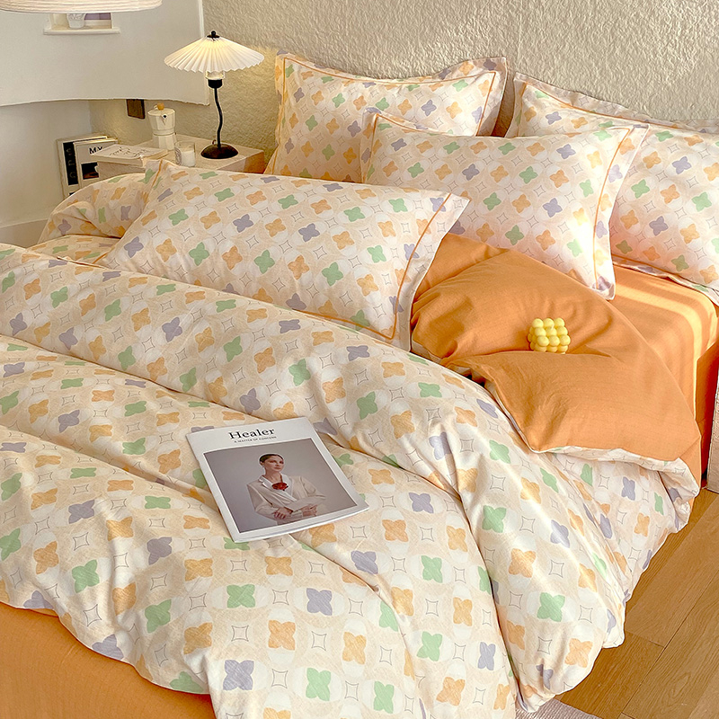 【床单款四件套】轻奢简约冬季新品加厚全棉磨毛纯棉床上四件套