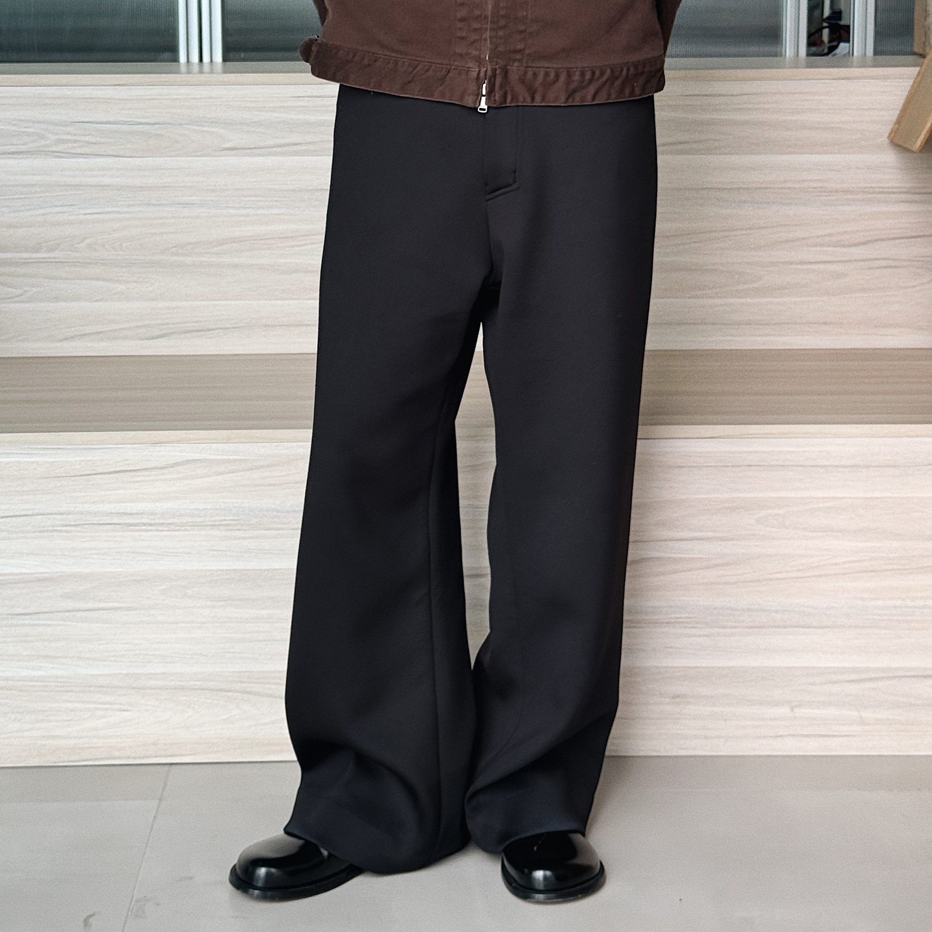 oarism 24AW 复合空气棉休闲裤新品日系男女宽松直筒新疆棉黑长裤