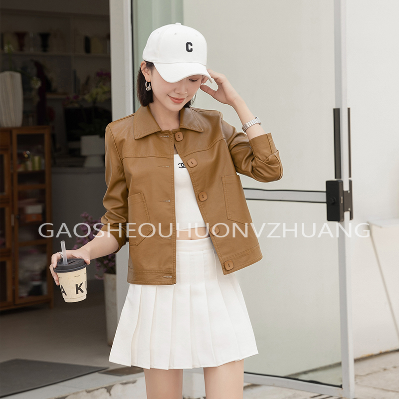 真皮海宁正宗高端时尚洋气外套2024新款春季显瘦爆款韩版短款皮衣