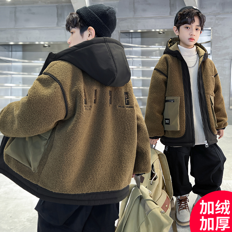 男童冬装外套新款加绒加厚休闲潮流冬季秋冬款潮JR3017-2中大童