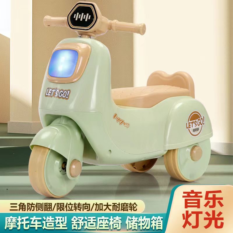 (滑行款)带音乐灯光1-3岁儿童可滑行摩托车造型婴幼儿滑行车