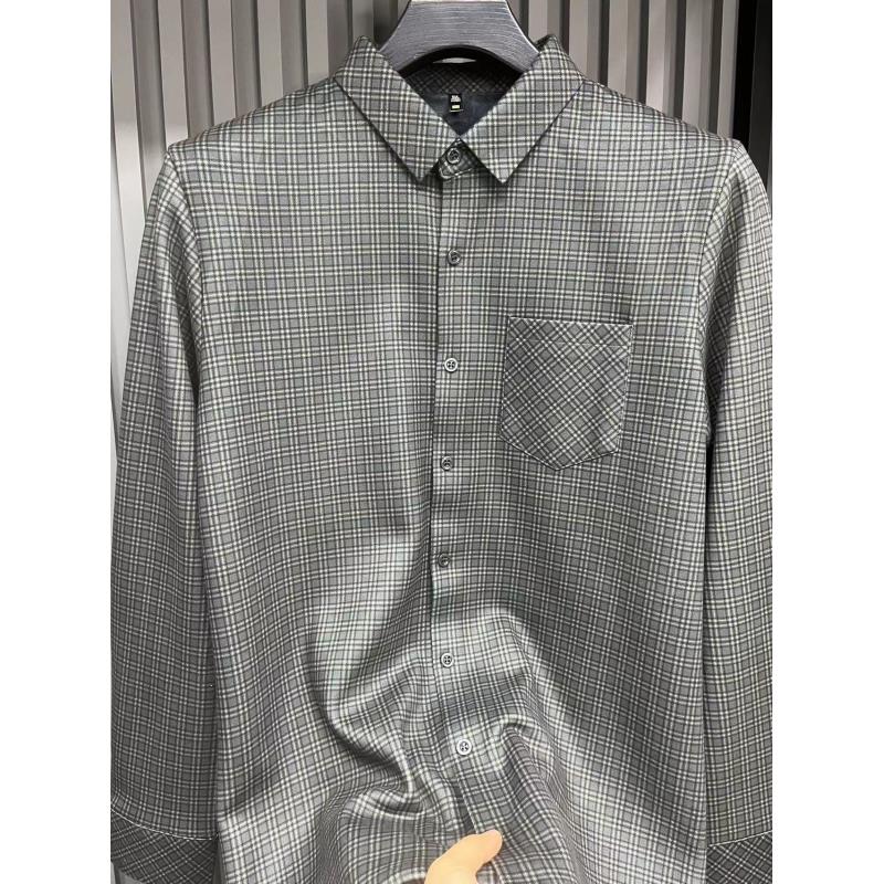 3315带兜款秋冬保暖男士衬衣商务男高档抗皱弹力衬衫长袖休闲