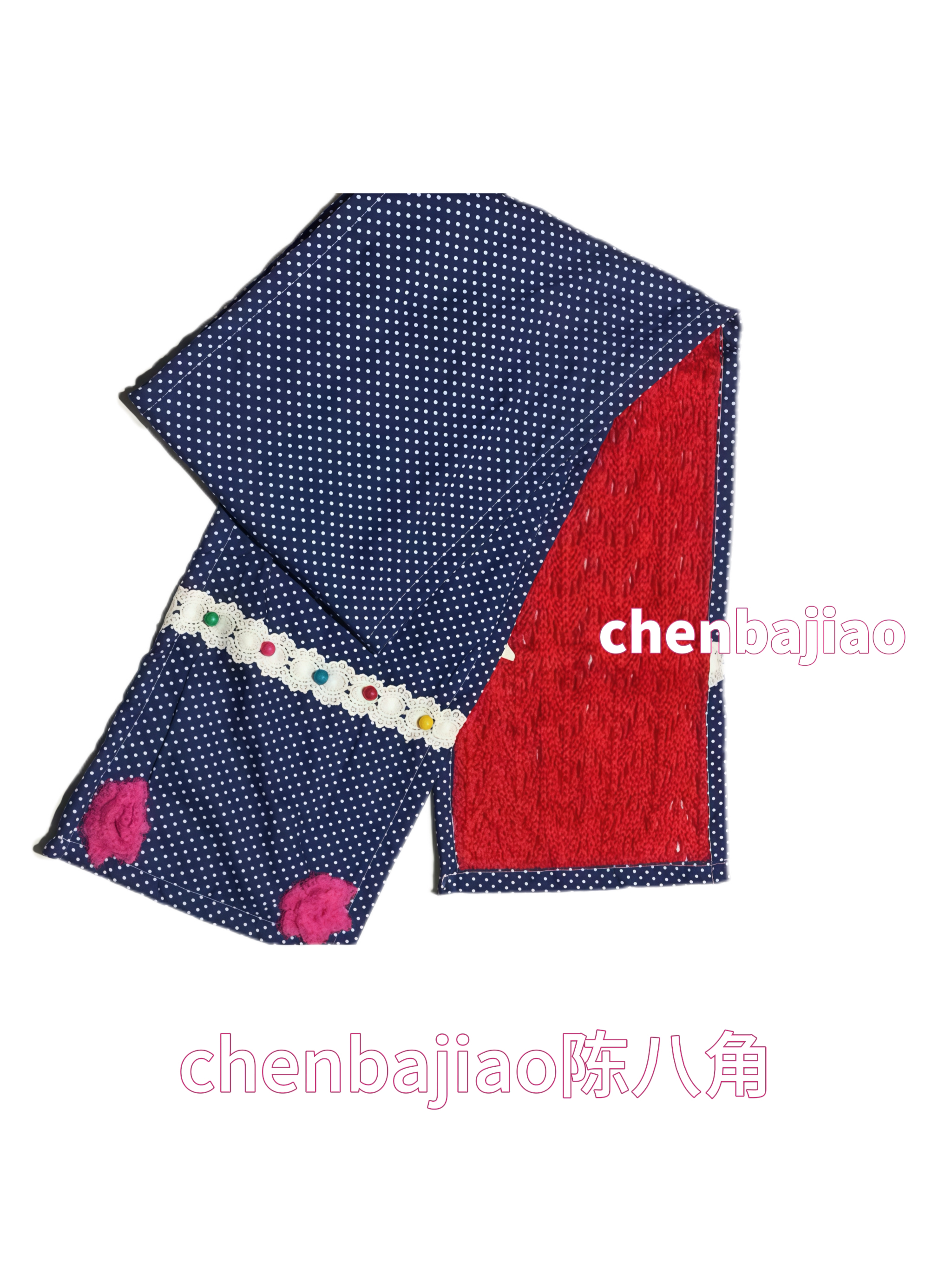 陈八角女装  红色波点围巾(10.18新）秋冬双面围巾默认微瑕no退换