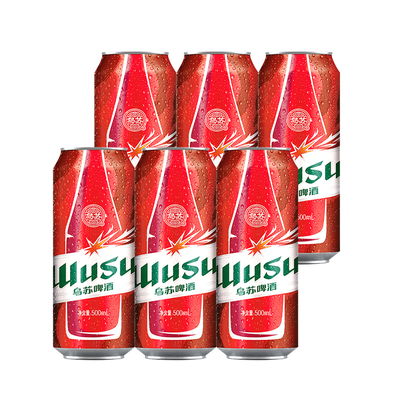 夺命大乌苏啤酒500ml*6新疆大红乌苏楼兰高浓度易拉罐整箱装