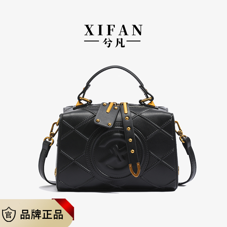 叶沙新款17016（20*14*11）新款盒子包百搭轻奢单肩斜挎包时尚女