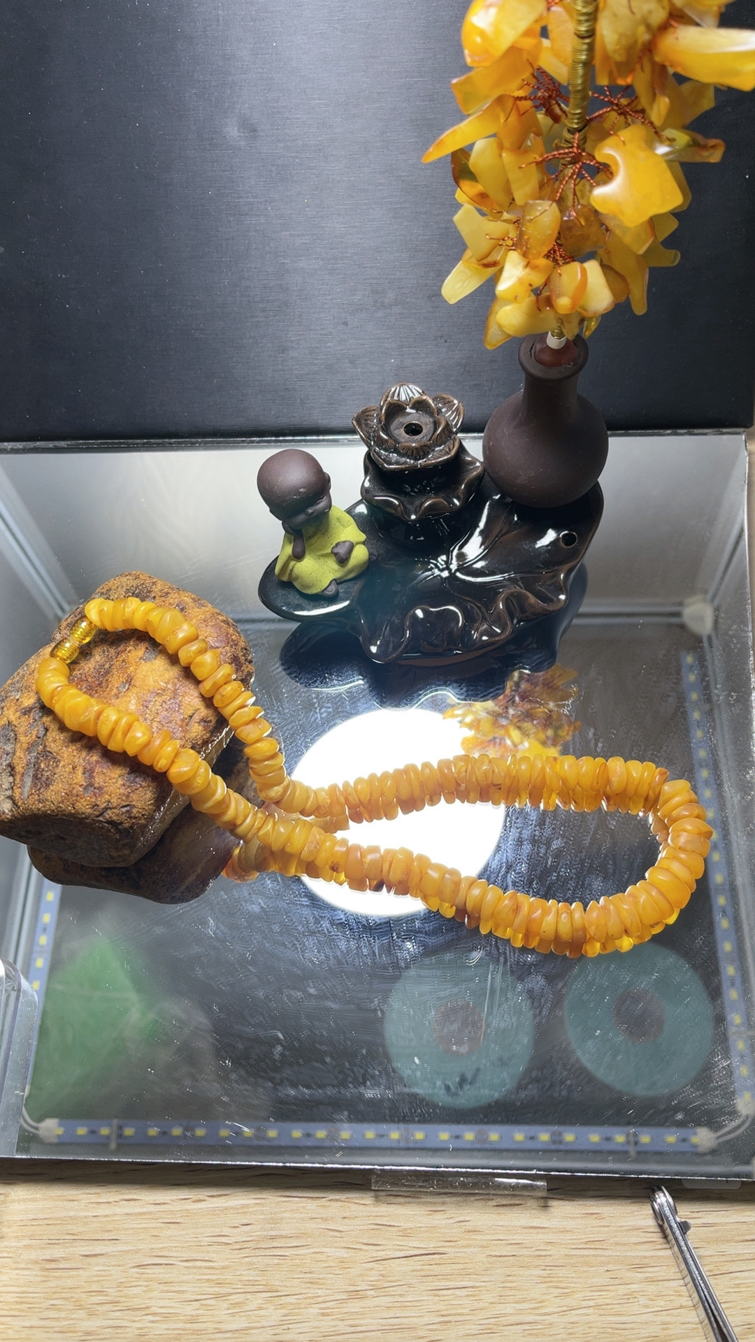 天然俄料蜜蜡鸡油黄随行项链50cm左右长度（多样性发其一）