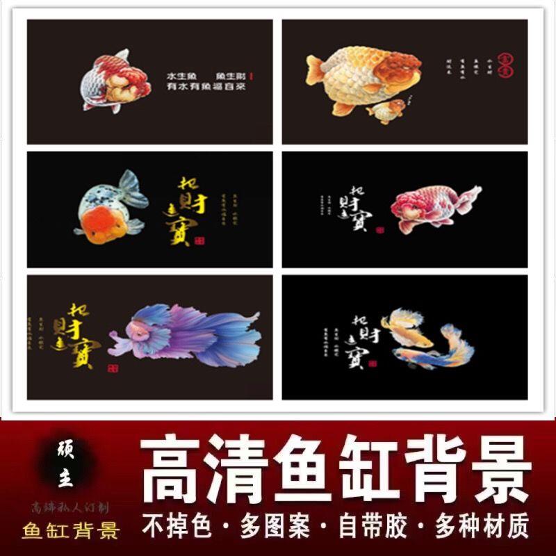 高级鱼缸壁纸背景纸兰寿鱼泰狮鱼缸背景自粘3d立体定制喷水粘静电