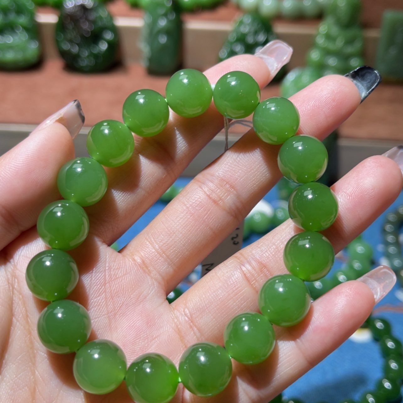 【闪购商品】和田玉（碧玉）手链未镶嵌惠**心