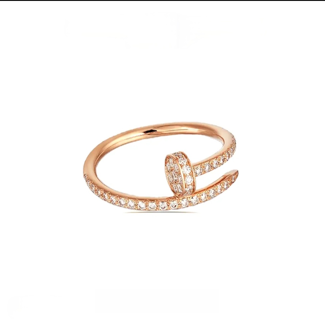 2442---18K金镶嵌钉子戒指