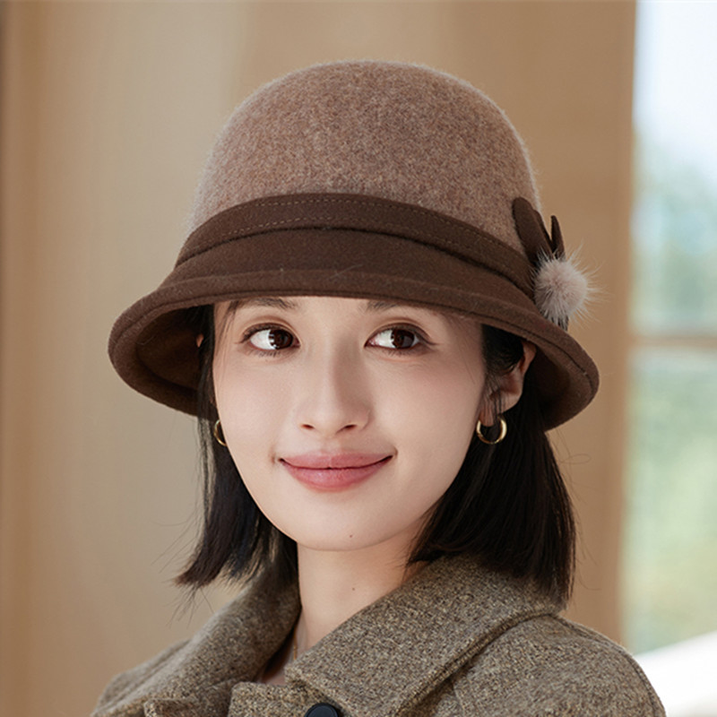 英伦风妈妈冬天帽子女礼帽韩版中年人秋冬保暖渔夫盆帽冬季棉帽子