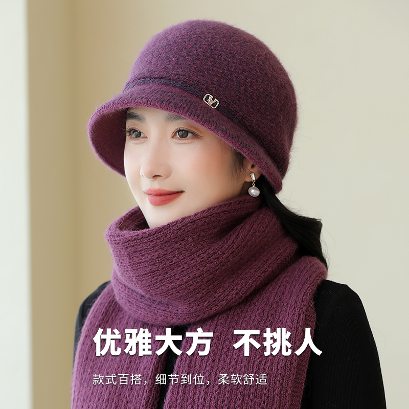 帽子女冬季中老年人秋冬天老人妈妈奶奶洋气老太太保暖针织毛线帽