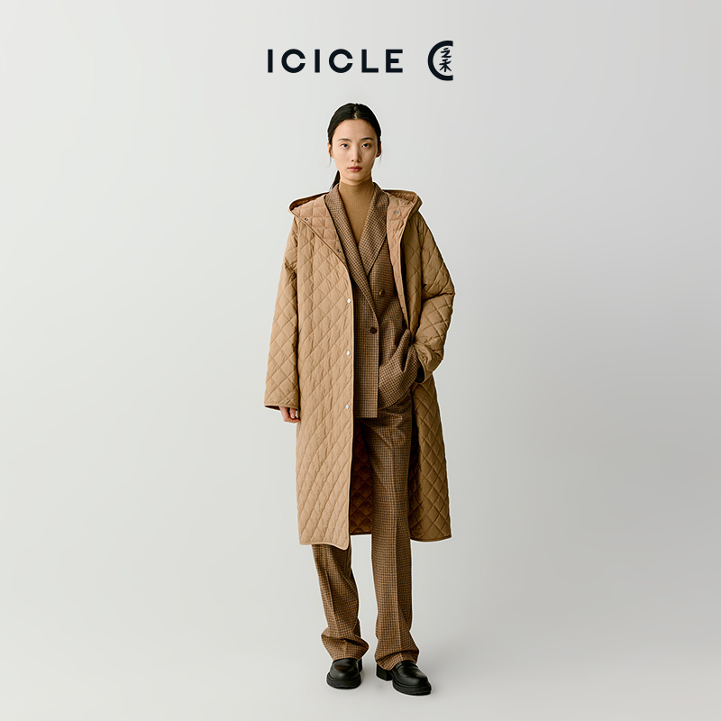 【HUG羽绒服】ICICLE之禾女装丝羊毛平纹布羽绒服1023