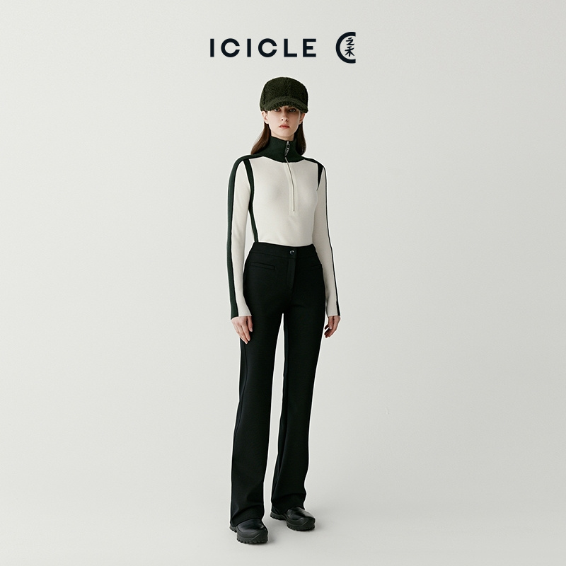 【琥珀流光】ICICLE之禾女装厚弹力绵羊毛罗马布裤子1586