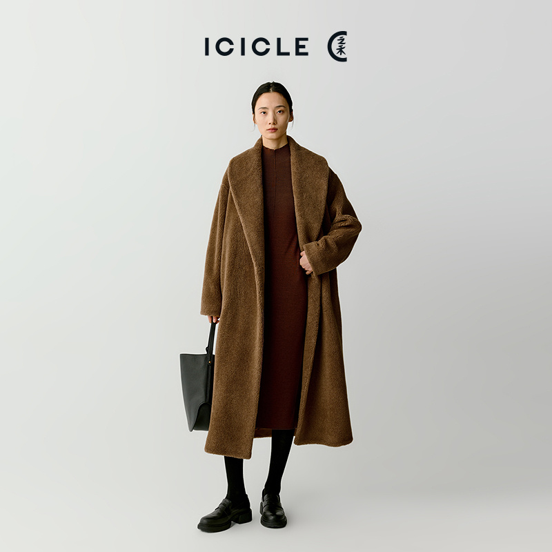 【易打理】ICICLE之禾女装易打理细支羊毛中长连衣裙1073