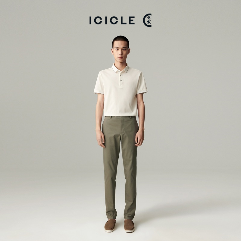 ICICLE之禾男装夏季棉弹力混纺修身舒适商务男士长裤