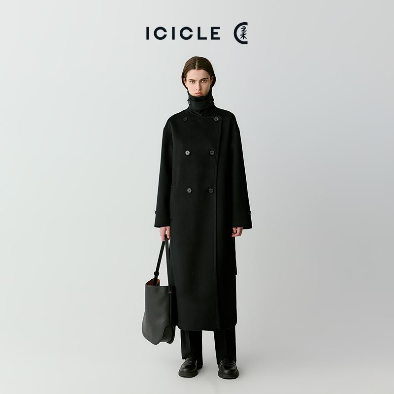 【琥珀流光】【AIR COAT】ICICLE之禾女装丝羊毛双面呢长款大衣1797