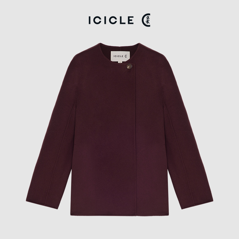 【琥珀流光】ICICLE之禾女装羊毛羊绒双面呢短款大衣1576