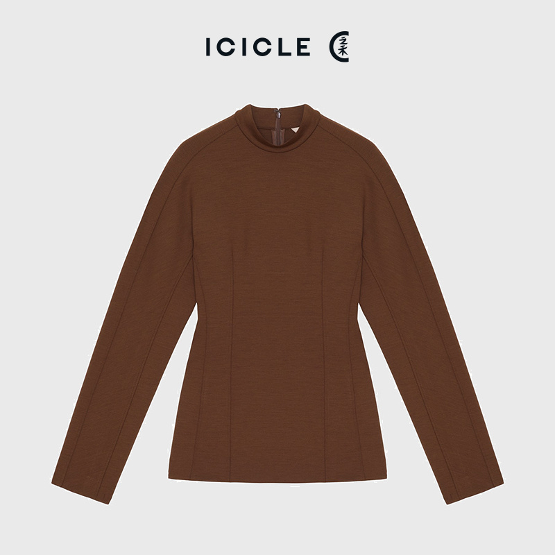 ICICLE之禾女装厚弹力绵羊毛罗马布上衣0115
