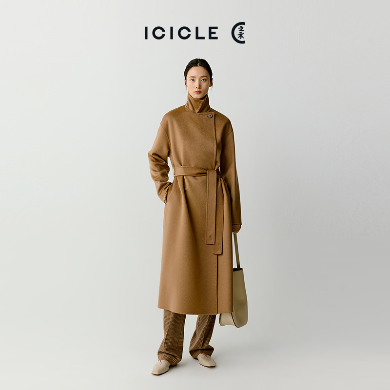 【琥珀流光】ICICLE之禾女装高级感厚全羊绒双面呢长款大衣0512